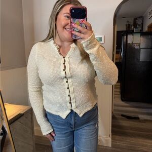 We The Free It’s On Cream Button-Up Cardigan Size XL